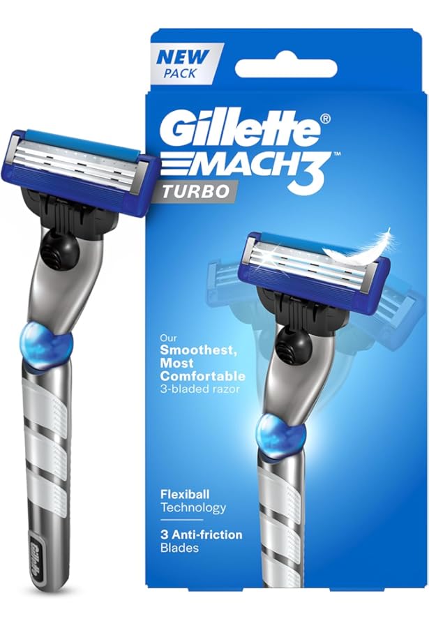 Gillette Mach Turbo 3 Shaving Blades- Pack of 10 (Cartridges